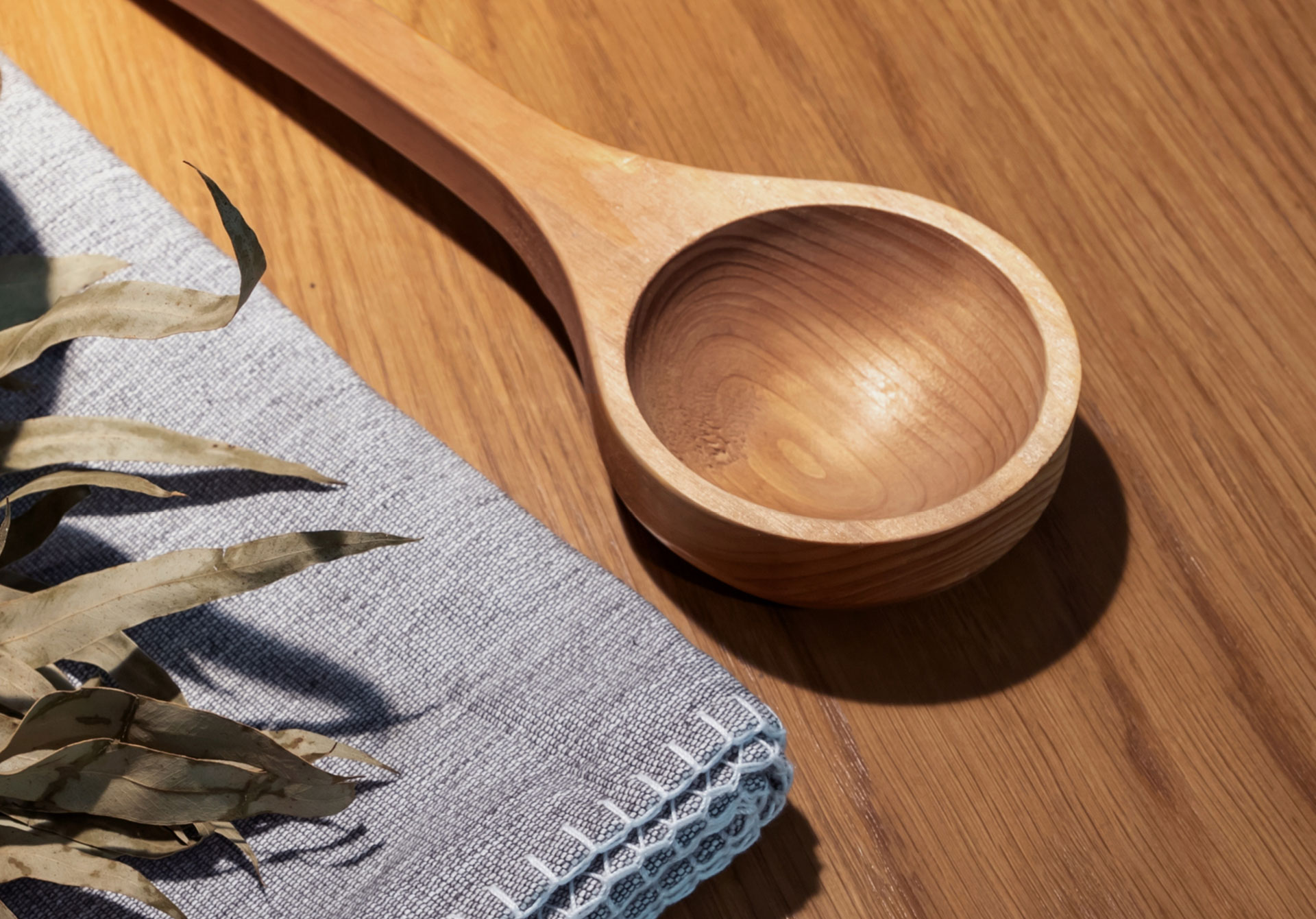 Ein Aufgusskelle für die Sauna